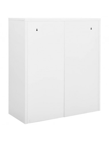 Armadio per Ufficio Bianco 90x40x102 cm in Acciaio