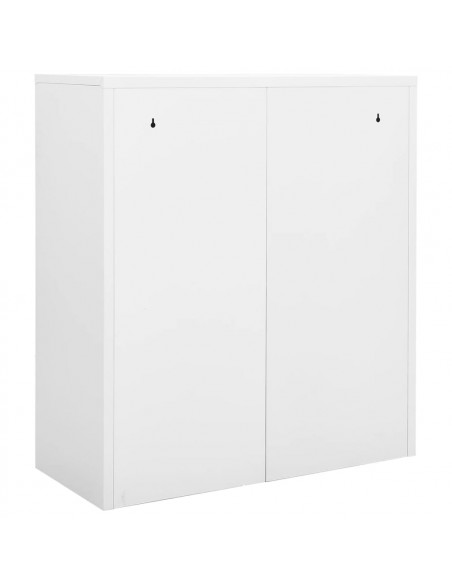 Armadio per Ufficio Bianco 90x40x102 cm in Acciaio
