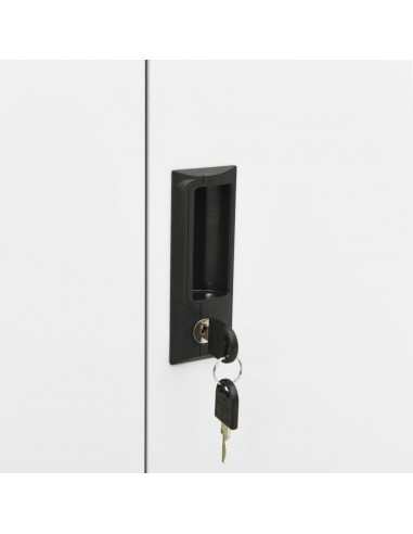 Armadio per Ufficio Bianco 90x40x102 cm in Acciaio