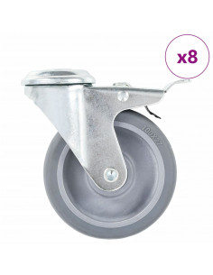 Ruote Girevoli con Foro per Bulloni 8 pz 100 mm 2