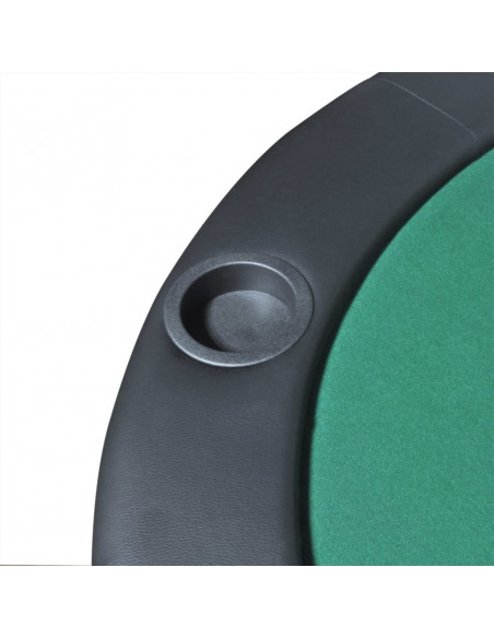 Superficie Tavolo Poker per 10 Giocatori Pieghevole Verde
