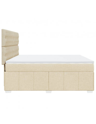 Giroletto a Molle con Materasso Crema 180x200 cm in Tessuto