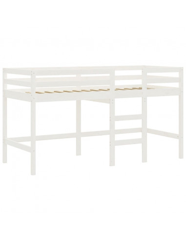 Letto a Soppalco con Tunnel Bambini Rosa 90x190cm Massello Pino