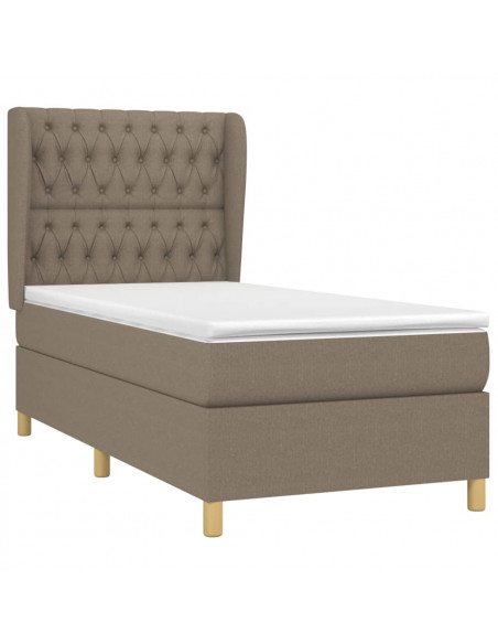 Giroletto a Molle con Materasso Tortora 90x190 cm in Tessuto