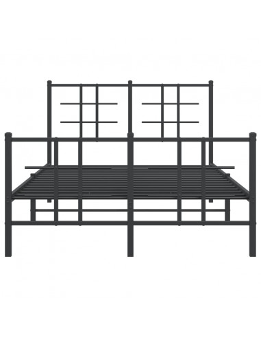 Giroletto con Testiera e Pediera Metallo Nero 120x200 cm