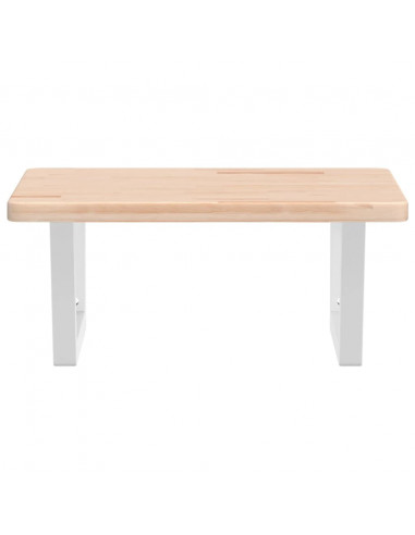 Ripiano a Parete per Lavabo in Acciaio e Massello di Rovere