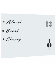 Lavagna Magnetica a Parete in Vetro 80x60 cm Bianca 2