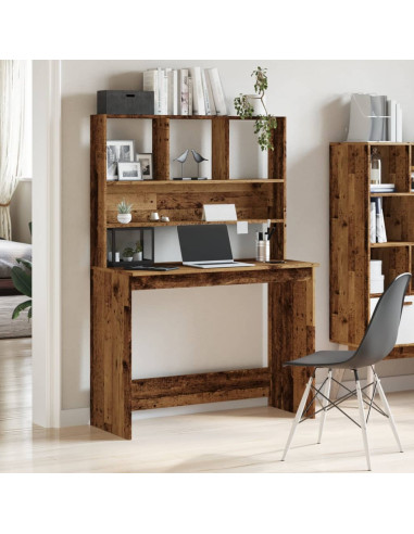 Scrivania Mensole Legno Antico 102x45x148 cm Legno Multistrato