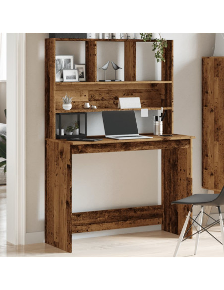 Scrivania Mensole Legno Antico 102x45x148 cm Legno Multistrato