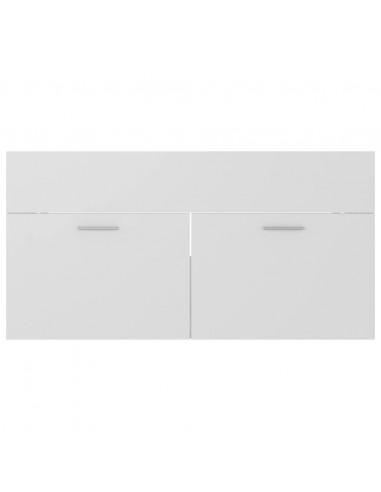 Set Mobili da Bagno 2 pz Bianco in Legno Multistrato