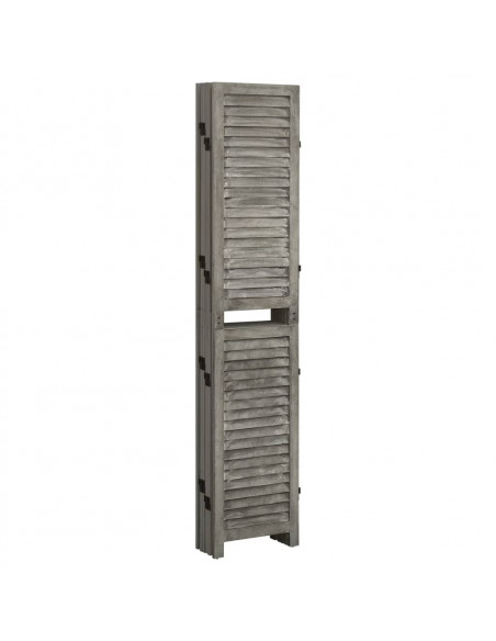 Divisorio a 6 Pannelli Grigio 214x166 cm in Legno Massello