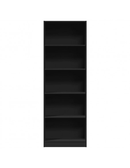Libreria Nera 60x24x176 cm in Legno Multistrato