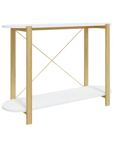 Tavolino Consolle Bianco 110x38x75 cm in Legno Multistrato