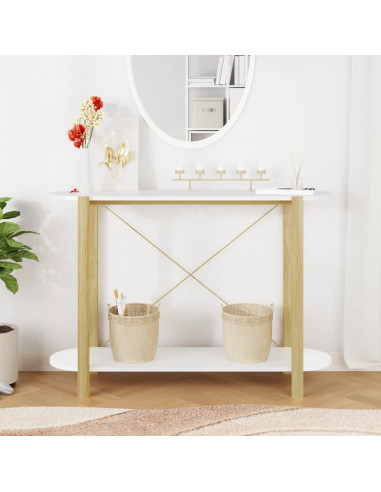 Tavolino Consolle Bianco 110x38x75 cm in Legno Multistrato