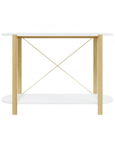 Tavolino Consolle Bianco 110x38x75 cm in Legno Multistrato