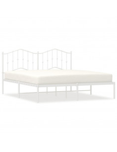 Giroletto con Testiera Metallo Bianco 183x213 cm 2