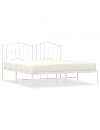 Giroletto con Testiera Metallo Bianco 183x213 cm