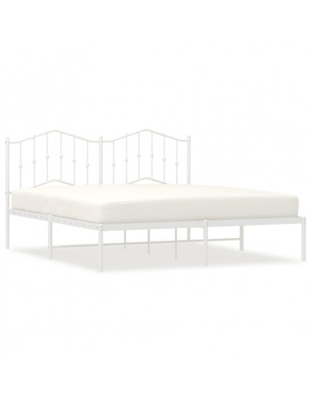 Giroletto con Testiera Metallo Bianco 183x213 cm