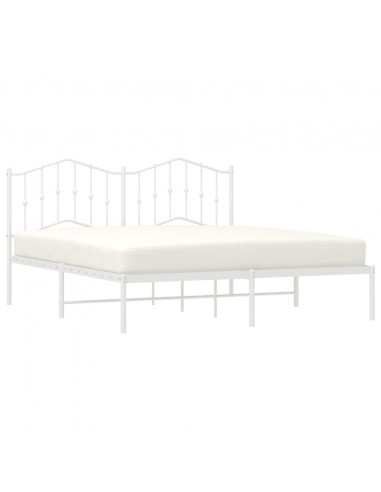 Giroletto con Testiera Metallo Bianco 183x213 cm