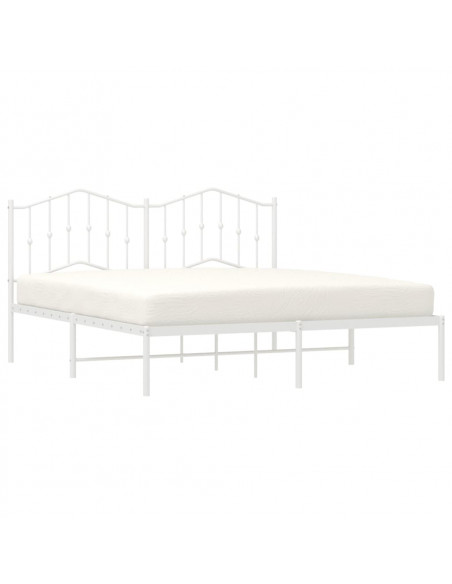Giroletto con Testiera Metallo Bianco 183x213 cm