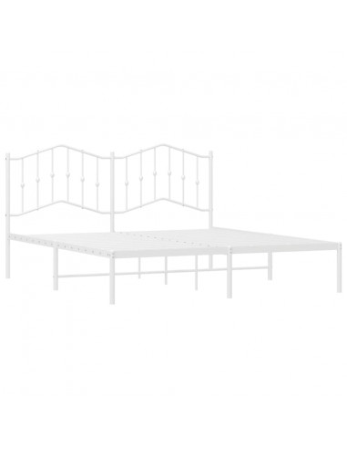 Giroletto con Testiera Metallo Bianco 183x213 cm