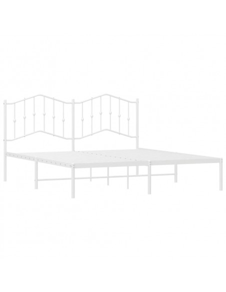 Giroletto con Testiera Metallo Bianco 183x213 cm