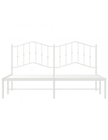 Giroletto con Testiera Metallo Bianco 183x213 cm