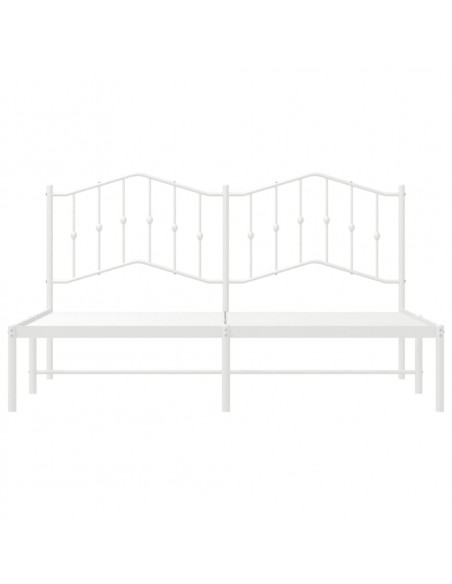 Giroletto con Testiera Metallo Bianco 183x213 cm