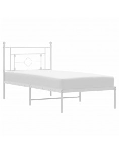 Giroletto con Testiera Metallo Bianco 100x200 cm 2