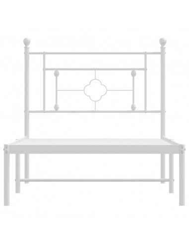 Giroletto con Testiera Metallo Bianco 100x200 cm