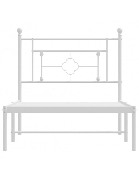 Giroletto con Testiera Metallo Bianco 100x200 cm