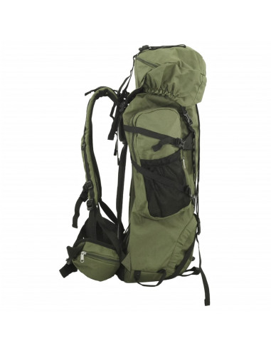 Zaino da Trekking Verde Militare 60 L in Tessuto Oxford