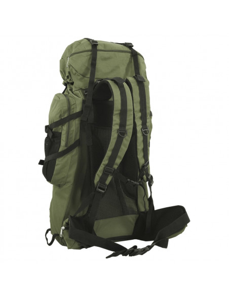 Zaino da Trekking Verde Militare 60 L in Tessuto Oxford