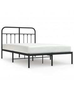 Giroletto con Testiera in Metallo Nero 120x190 cm 2