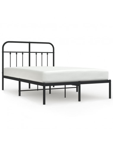 Giroletto con Testiera in Metallo Nero 120x190 cm