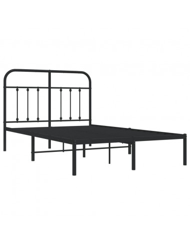 Giroletto con Testiera in Metallo Nero 120x190 cm