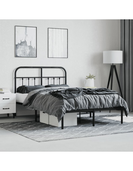 Giroletto con Testiera in Metallo Nero 120x190 cm