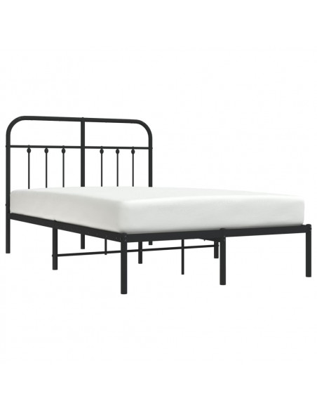 Giroletto con Testiera in Metallo Nero 120x190 cm