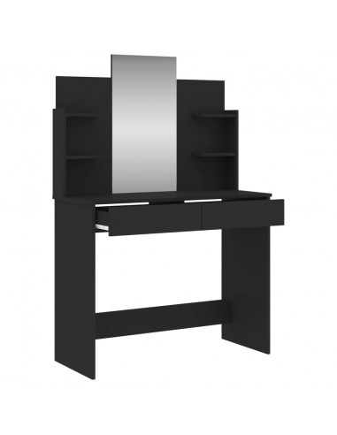 Toeletta con Specchio Nero 96x39x142 cm