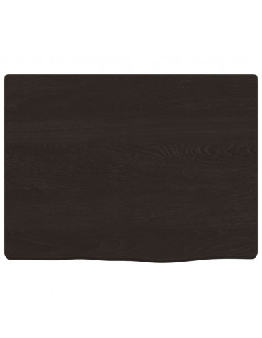 Piano Bagno Marrone Scuro 40x30x2 cm Legno Massello Trattato
