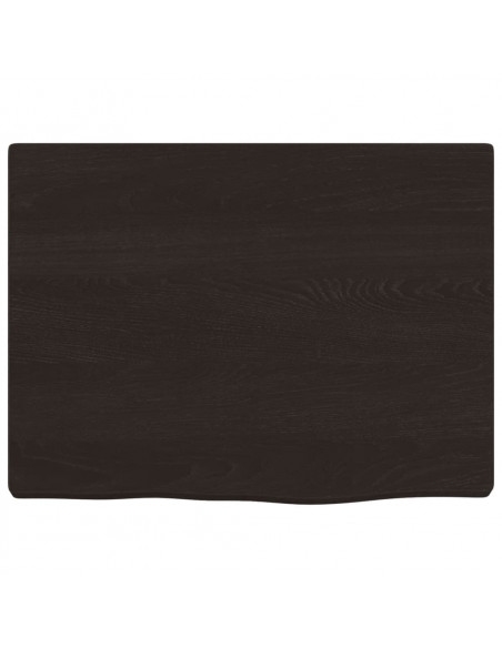Piano Bagno Marrone Scuro 40x30x2 cm Legno Massello Trattato