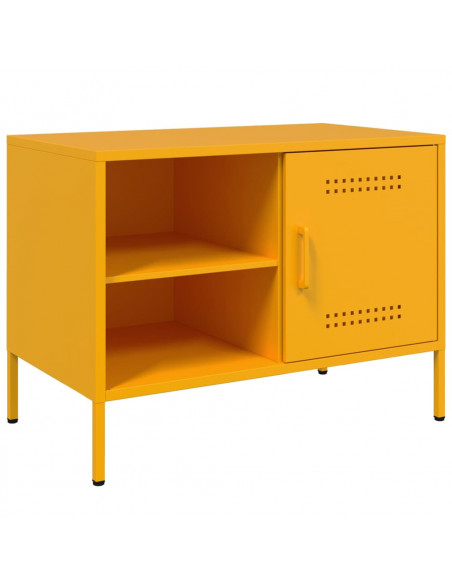 Mobili TV 2 pz Giallo Senape 68x39x50,5 cm in Acciaio