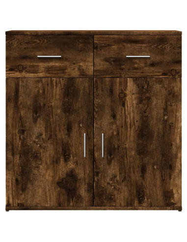 Credenze 2 pz Rovere Fumo 79x38x80 cm in Legno Multistrato