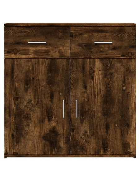 Credenze 2 pz Rovere Fumo 79x38x80 cm in Legno Multistrato