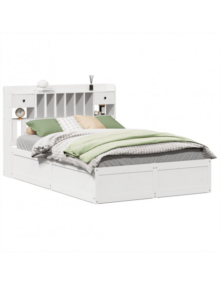 Letto senza Materasso Bianco 140x190 cm Legno Massello di Pino