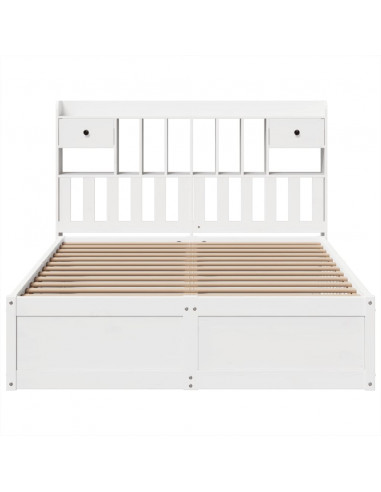 Letto senza Materasso Bianco 140x190 cm Legno Massello di Pino