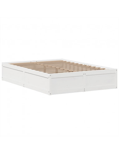 Letto senza Materasso Bianco 140x190 cm Legno Massello di Pino