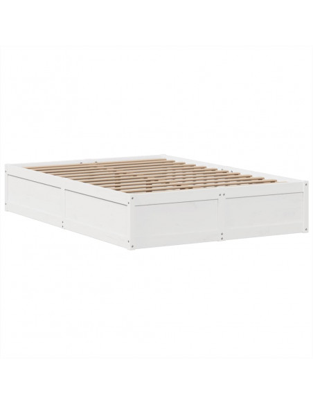Letto senza Materasso Bianco 140x190 cm Legno Massello di Pino