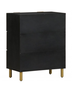 Credenza Nera 60x33x75 cm in Legno Multistrato 2
