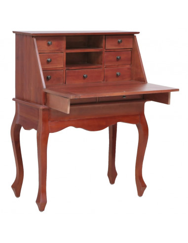Scrittoio Marrone 78x42x103 cm in Legno Massello di Mogano